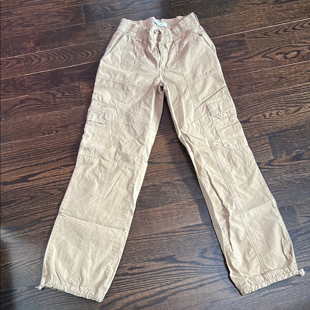 Primark Tan Track Pants with Relaxed Fit and Elastic Waistband